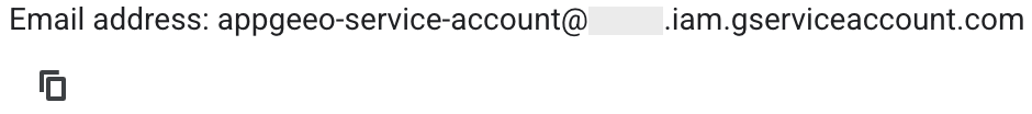 Copy Service Account Email Address